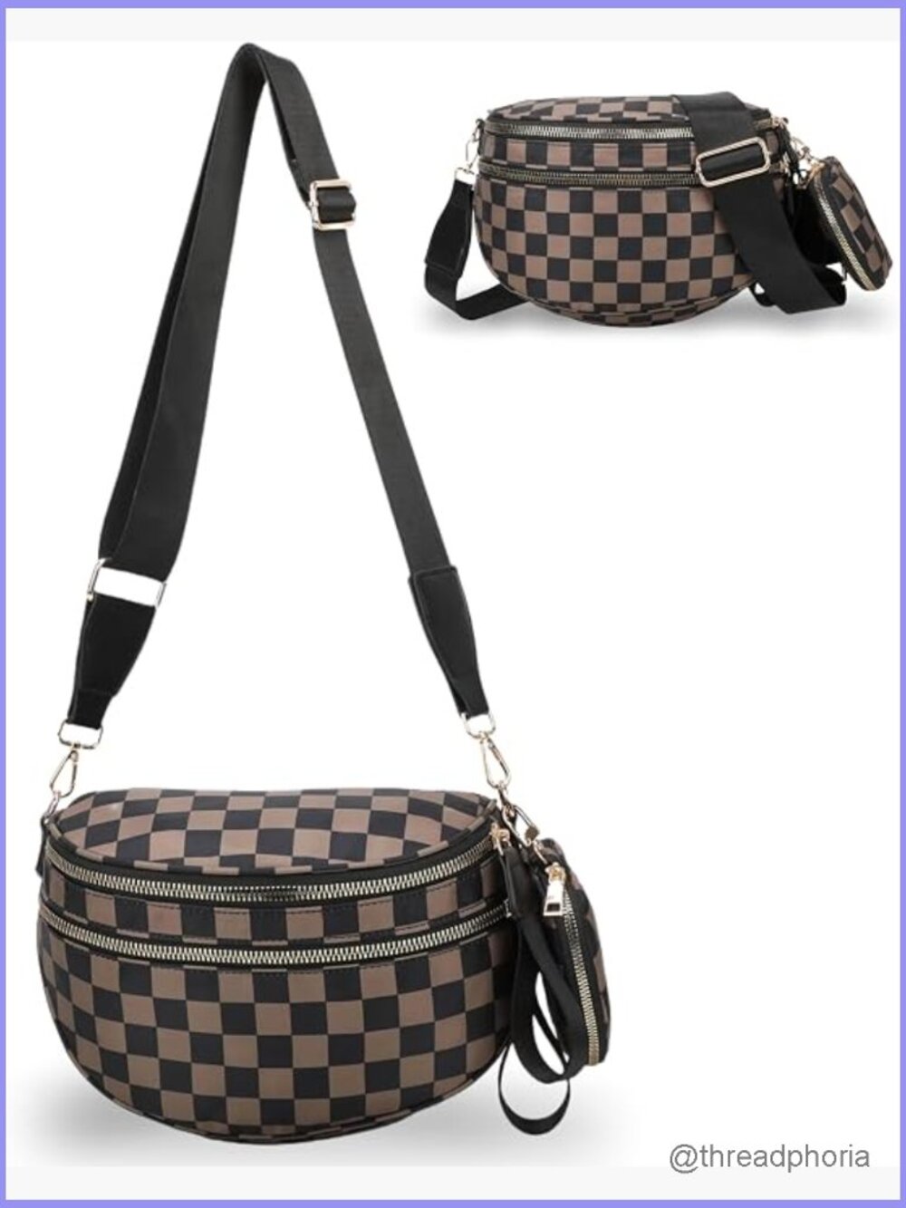 Large Capacity Nylon Crossbody Bum Bag with Adjustable Strap